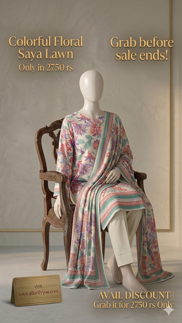 FLORAL-LUXURY PRINTED WOMEN UNSTICTHED DRESS