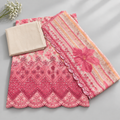Embroidered Floral Traditional rose pink-Bin saeed