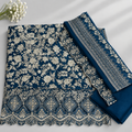 Embroidered Traditional teal blue-Bin saeed
