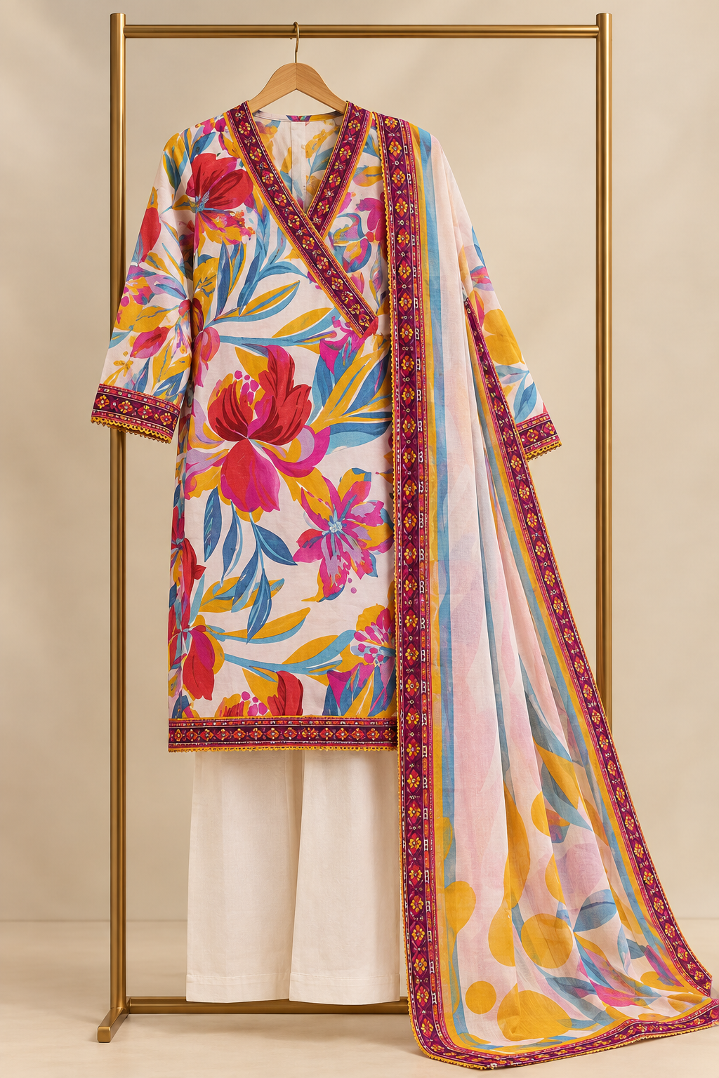 ELAYA ART NO.6 UNSTITCHED 3 PC