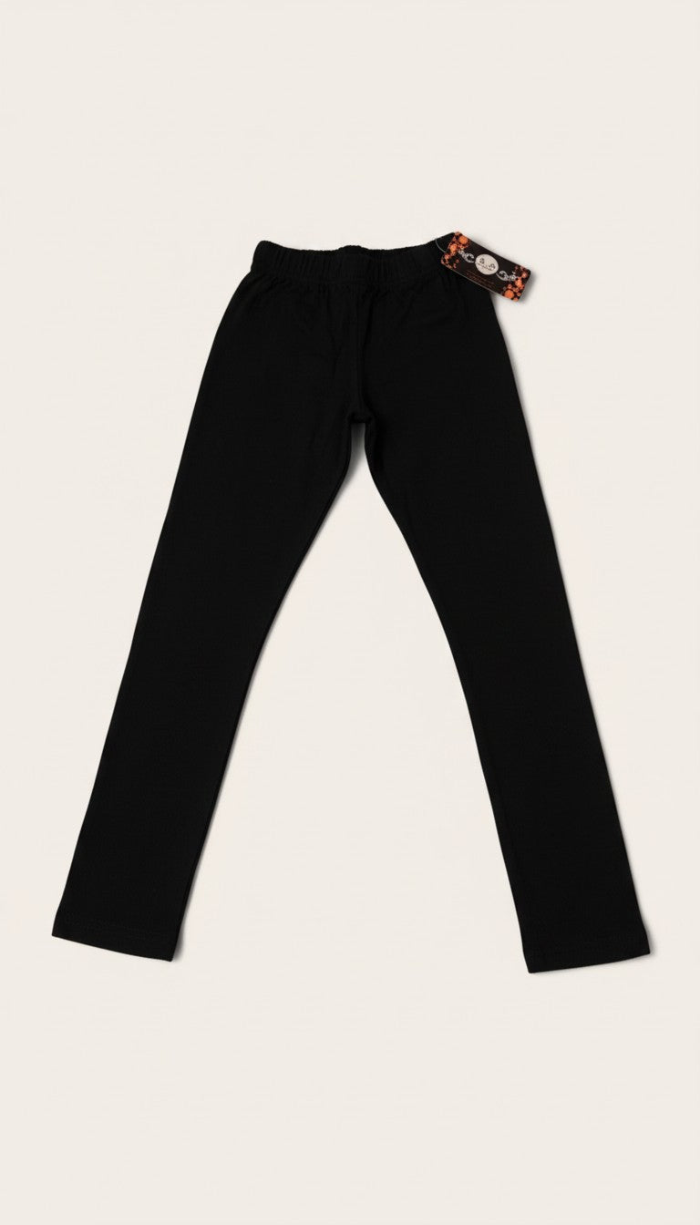 AllurifyYou black elasticated waist leggings with a minimalist design for comfortable everyday wear.