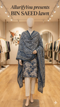 BLUE- 3 PIECE printed unstitched suit (B.S)
